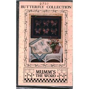 Mumm's The Word Butterfly Collection Quilt Pattern 6327 Wall Hanging 57x40 Vtg